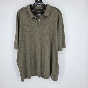 Tommy Bahama Mens XXL Polo Shirt Olive Green Heather Short Sleeve Casual